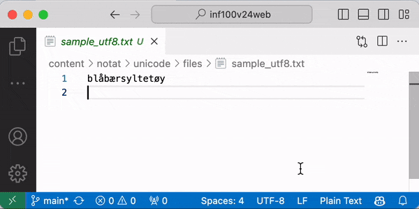 Illustration of reopening a file with different encoding in VSCode